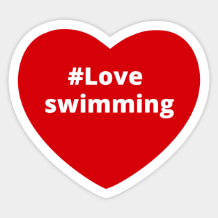 Love Swimming - Hashtag Heart Sticker